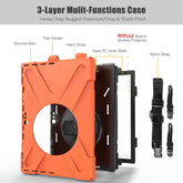 Shockproof Colorful Silicone + PC Protective Case with Holder & Hand Strap & Pen Slot